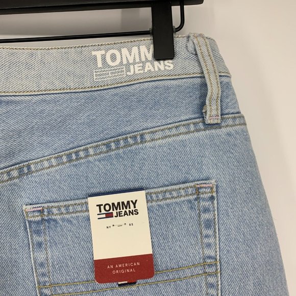 Tommy Hilfiger Jeans Denim Skirt Light Blue Mini Fray Trim NWT - Picture 10 of 12